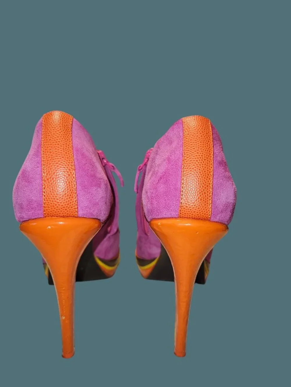 Cole Haan x NikeAir Kiltie Platform Stiletto Bootie Suede/Leather Women 7B - Picture 3 of 13